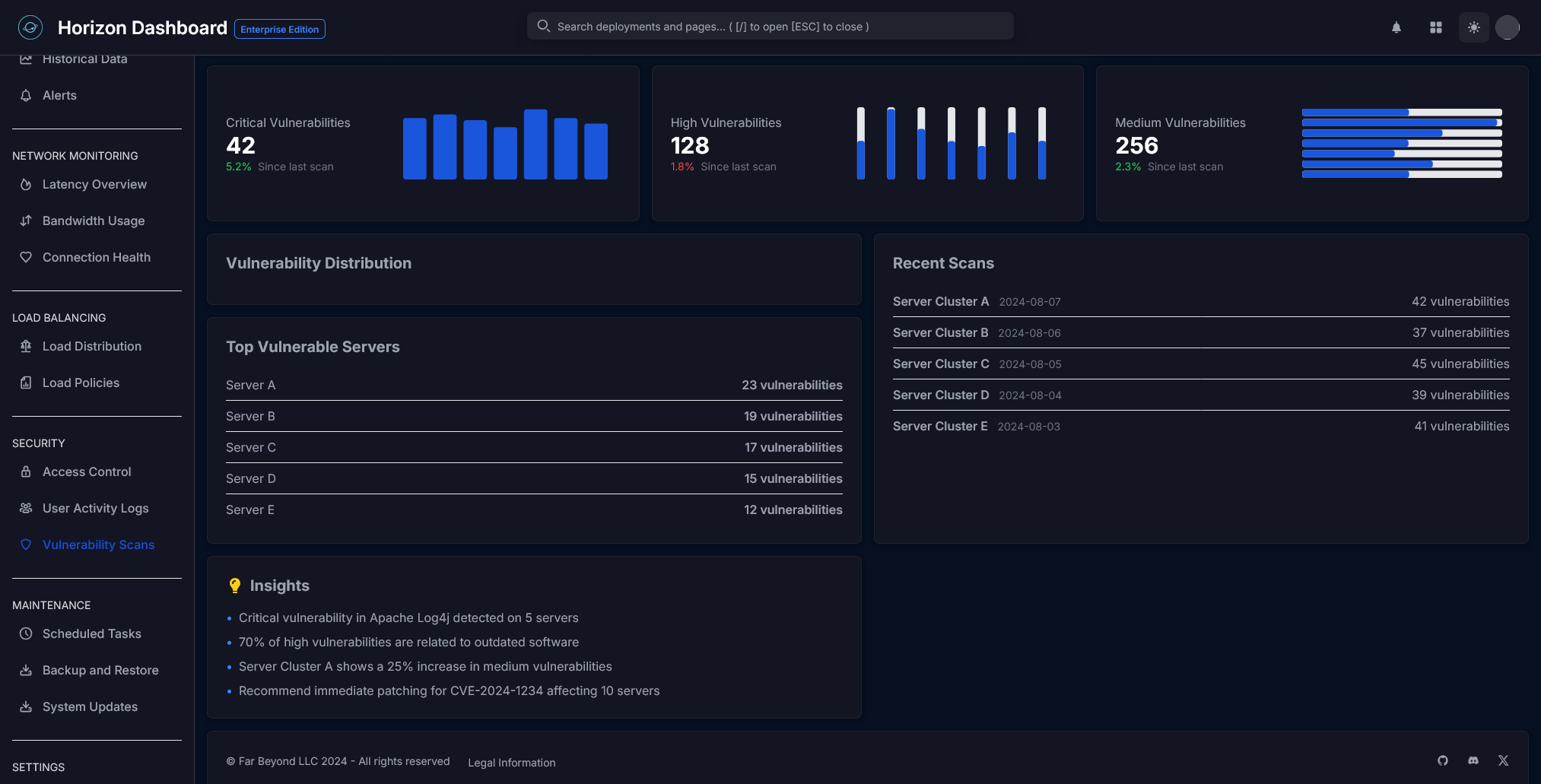 Security monitoring and vulnerability scanning